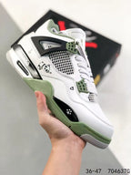 Tenis Jordan 4 Retro Bota Blanco Verde Claro.