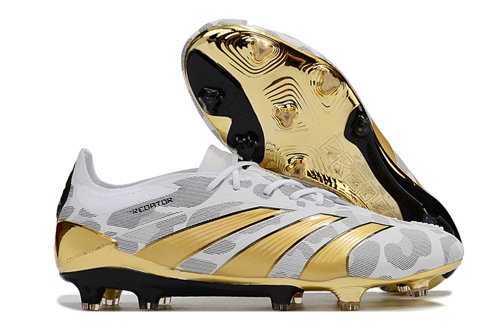 Guayos Predator Accuracy 30 Elite Dorado Blanco Sin Lengueta.