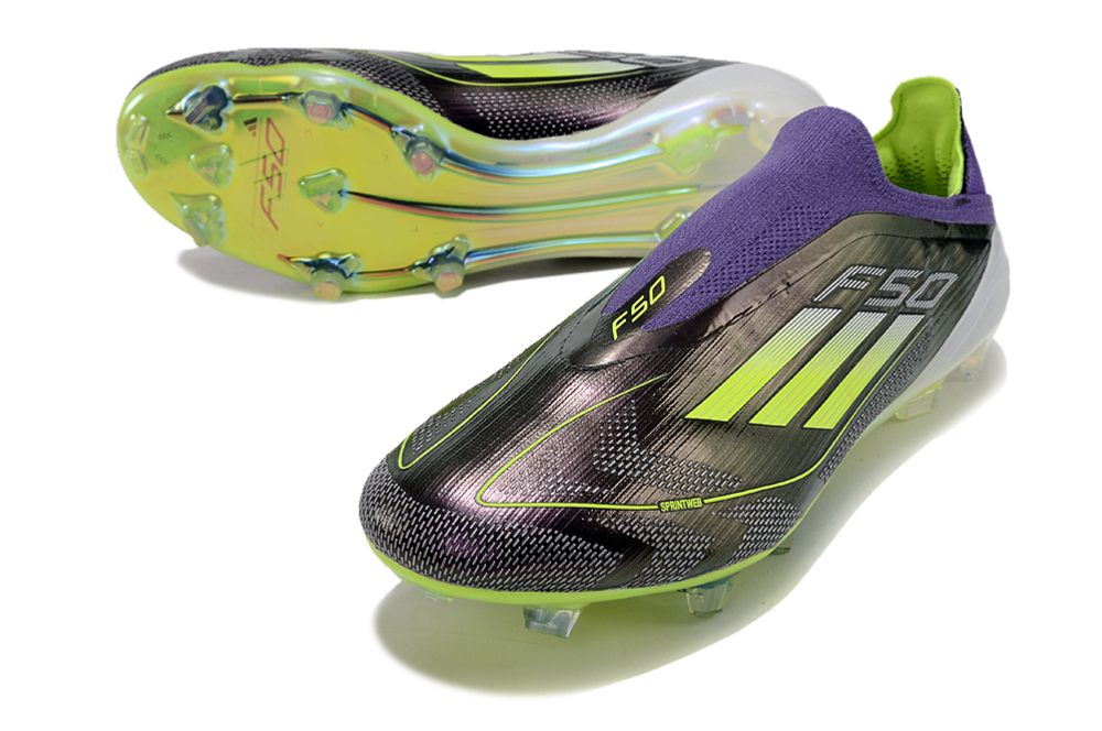 Guayos F50 Messi Morado Verde Sin Cordon.