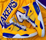 Tenis Jordan 4 Retro Amarillos Morado N°8