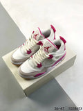 Tenis Jordan 4 Retro Blanco Rosa.
