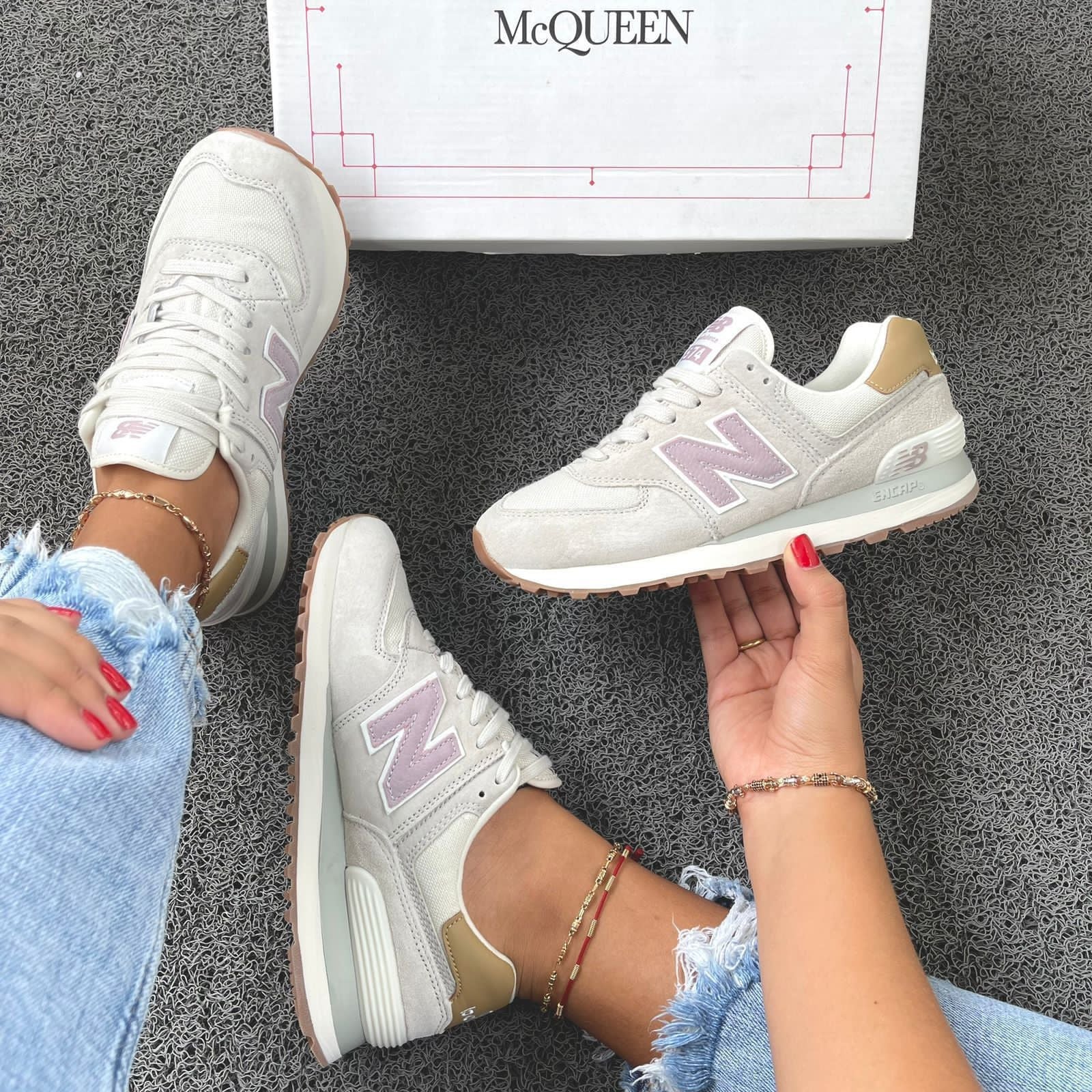 Tenis New Balance 574 Veig Rosa.