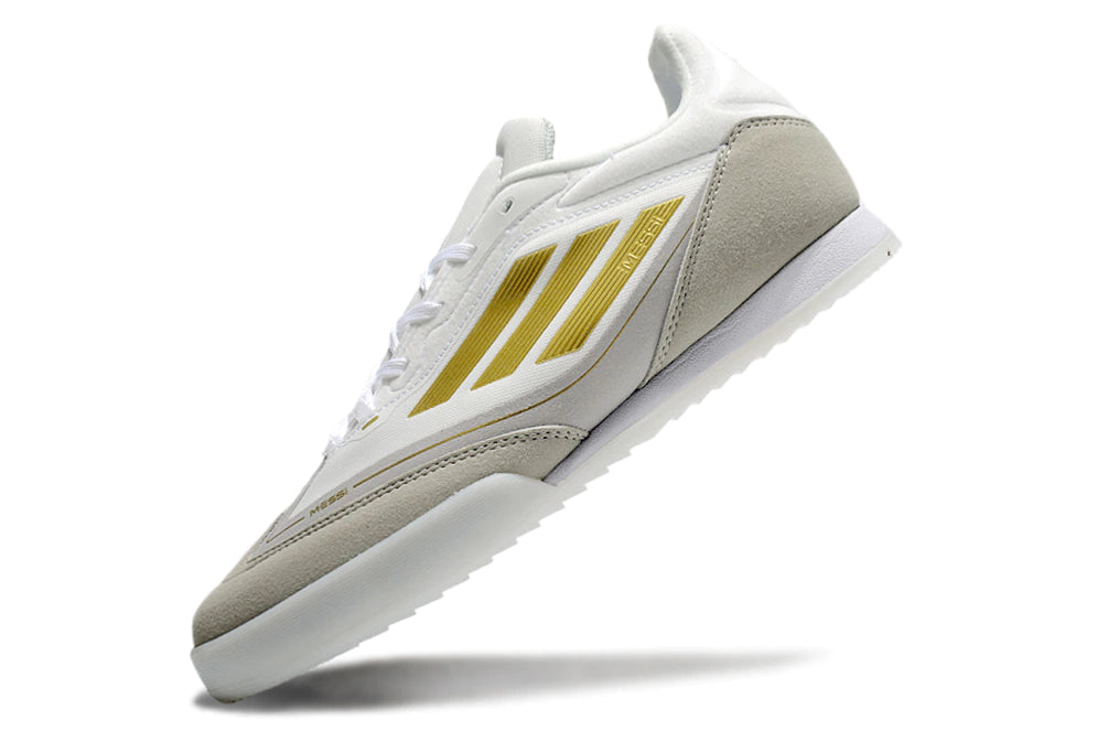 Zapatillas F50 Blanco Dorado.