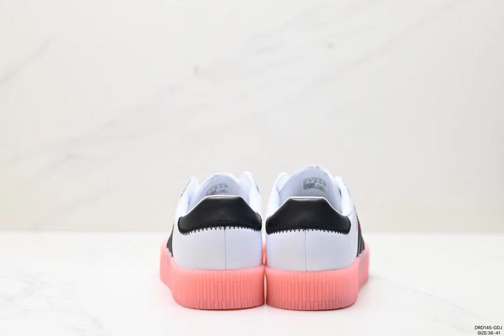 Tenis Samba Plataforma Blanco Rosa.