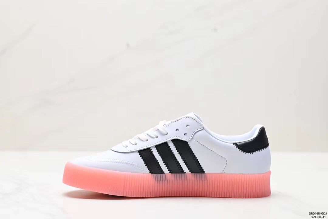 Tenis Samba Plataforma Blanco Rosa.