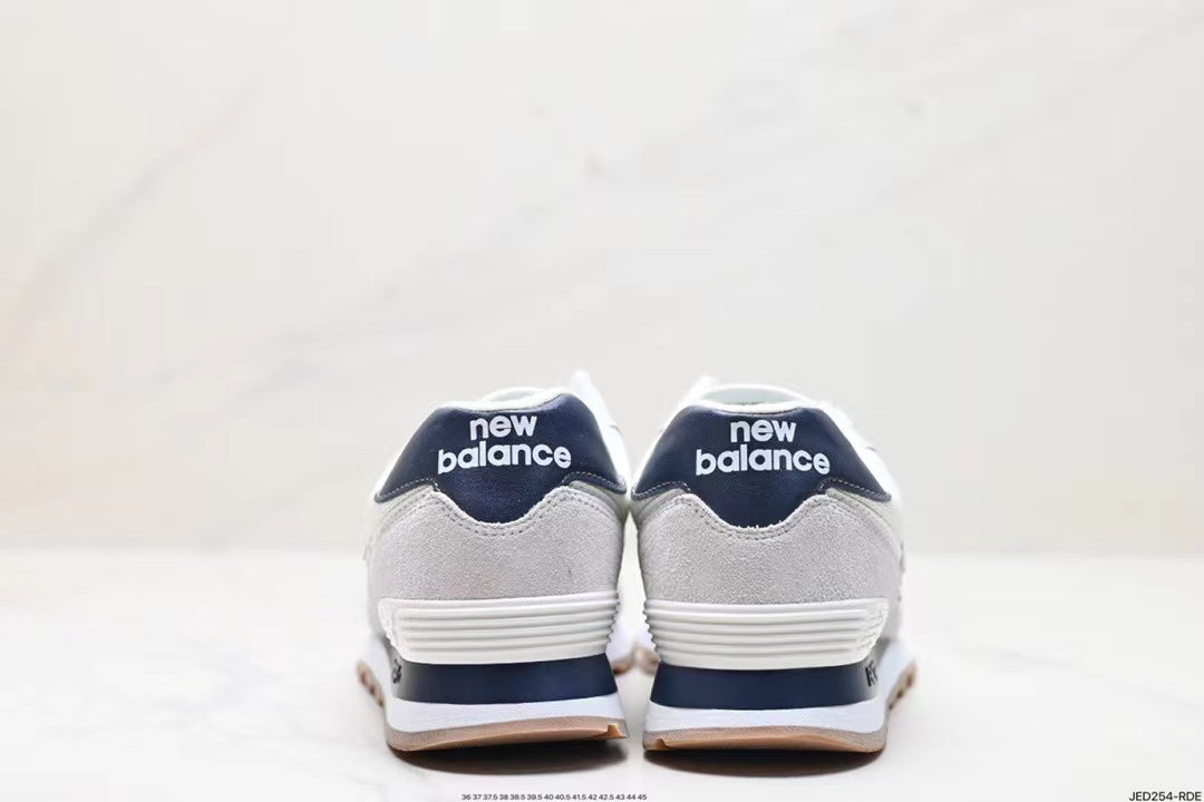 Tenis New Balance 574 Blanco Azul.