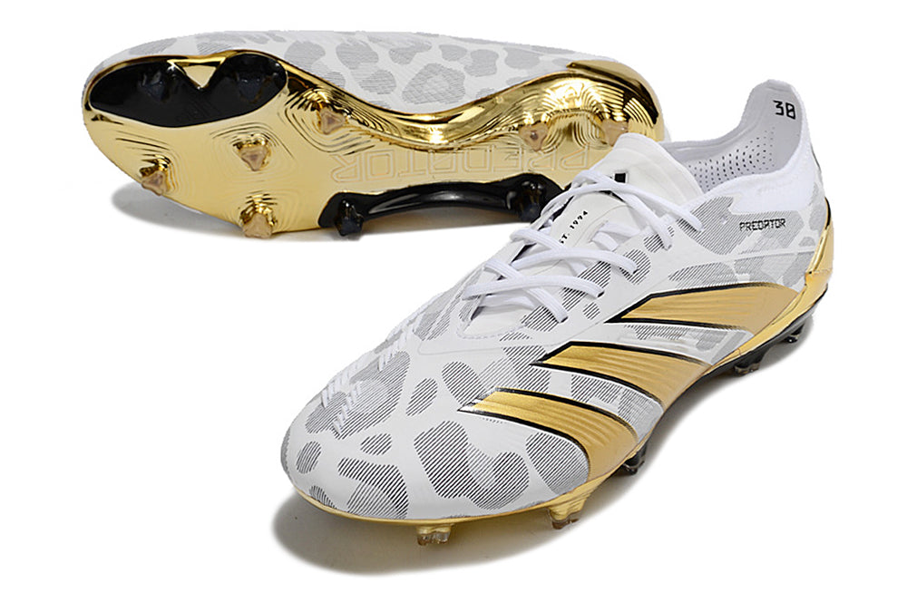 Guayos Predator Accuracy 30 Elite Dorado Blanco Sin Lengueta.