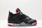 Tenis Jordan 4 Retro Negro Gris.