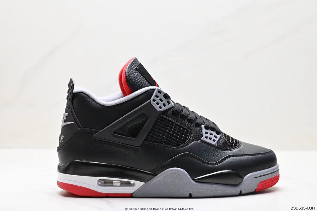 Tenis Jordan 4 Retro Negro Gris.