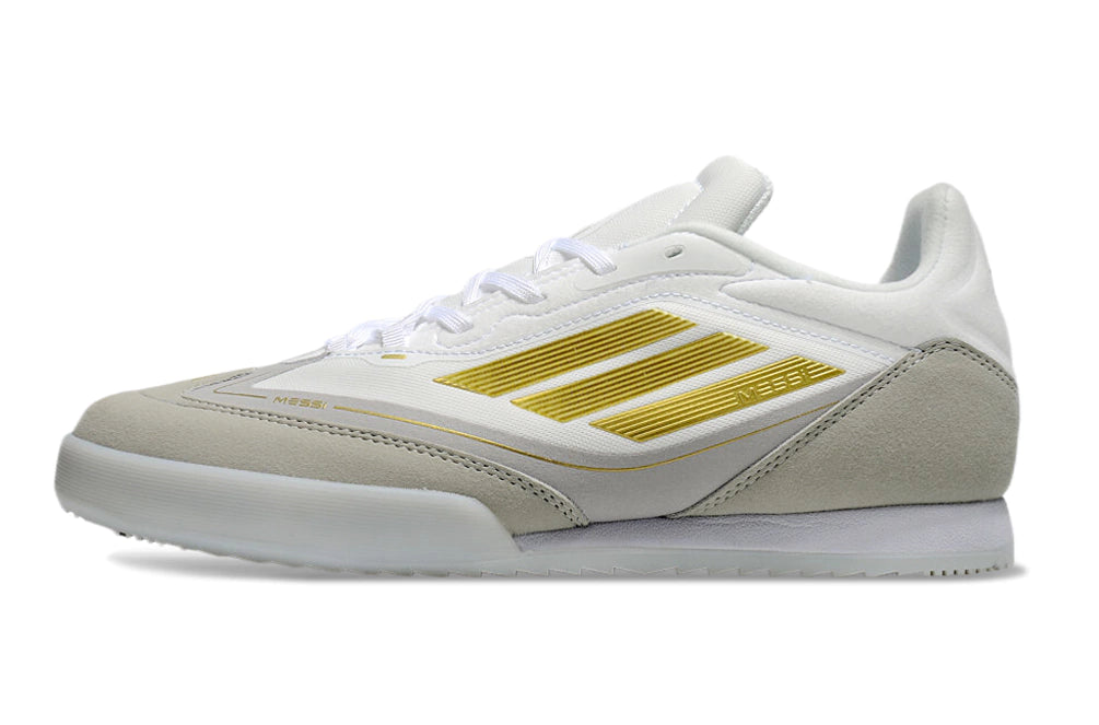 Zapatillas F50 Blanco Dorado.