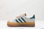 Tenis Gazelle Bold Blanco verde Plataforma.