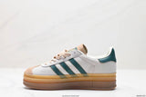 Tenis Gazelle Bold Blanco verde Plataforma.
