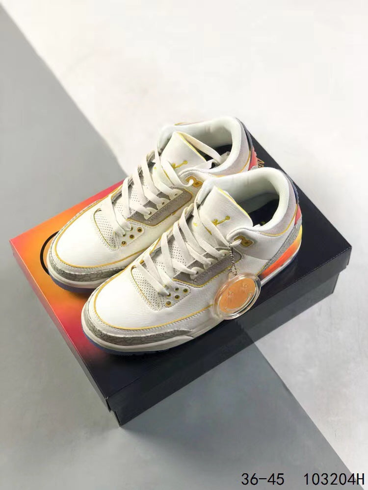 Tenis Jordan 3 Retro Blanco multicolor.