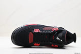 Tenis Jordan 4 Retro Negro Rojo.