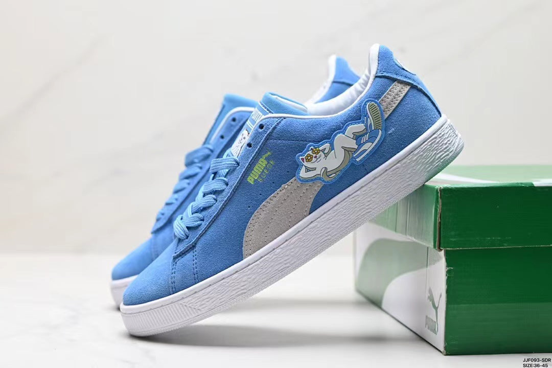 Tenis Suede XL Negro Azul Gris.