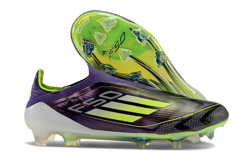 Guayos F50 Messi Morado Verde Sin Cordon.