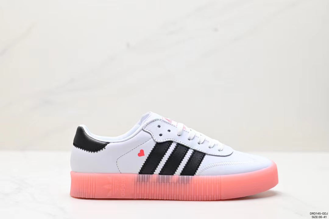 Tenis Samba Plataforma Blanco Rosa.