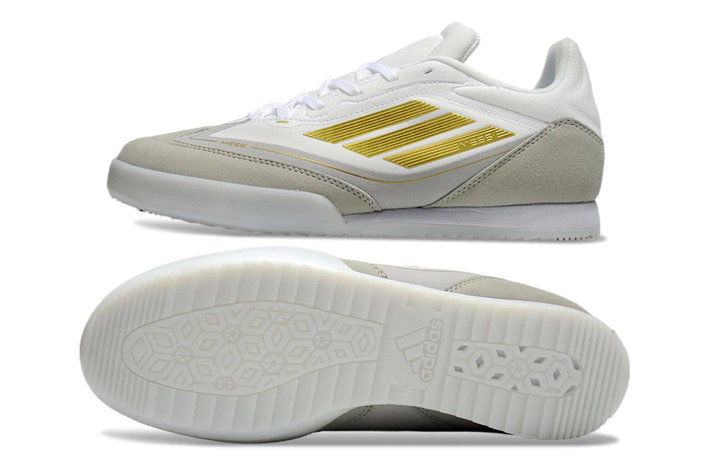 Zapatillas F50 Blanco Dorado.