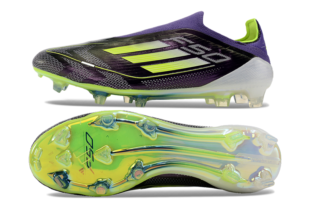 Guayos F50 Messi Morado Verde Sin Cordon.