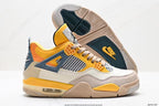 Tenis Jordan 4 Retro Blanco Amarillo.