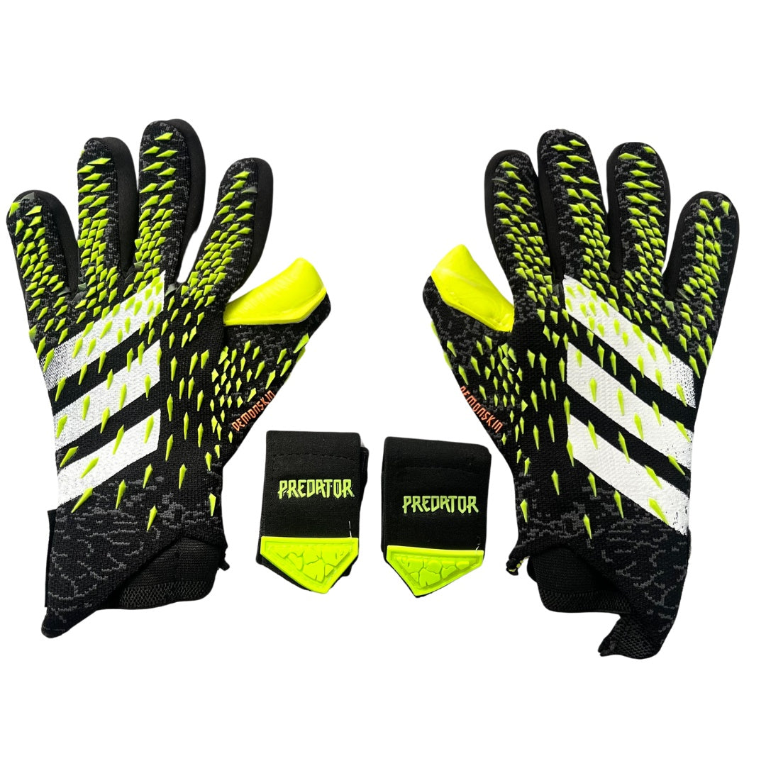 Guantes de portero Predator Mutator Negro Verde con correa