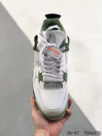 Tenis Jordan 4 Retro Bota Blanco Verde Claro.