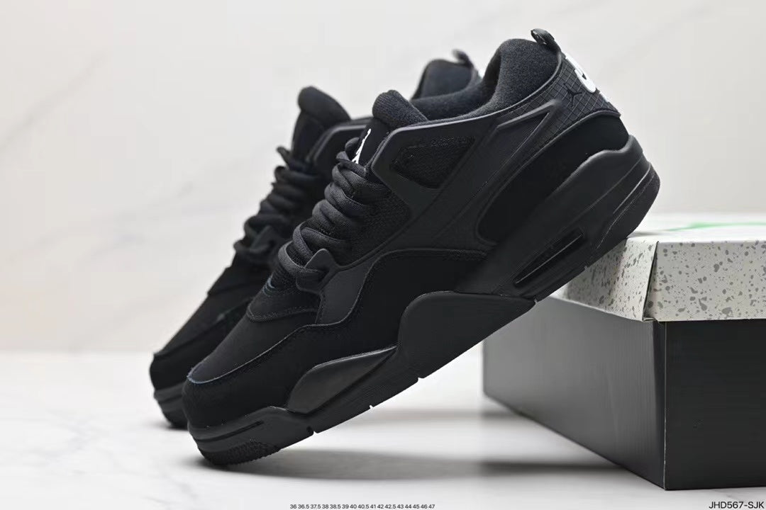 Tenis Jordan 4 Retro Negro Sin Bota.