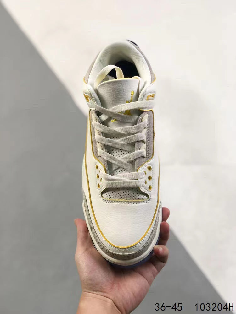 Tenis Jordan 3 Retro Blanco multicolor.