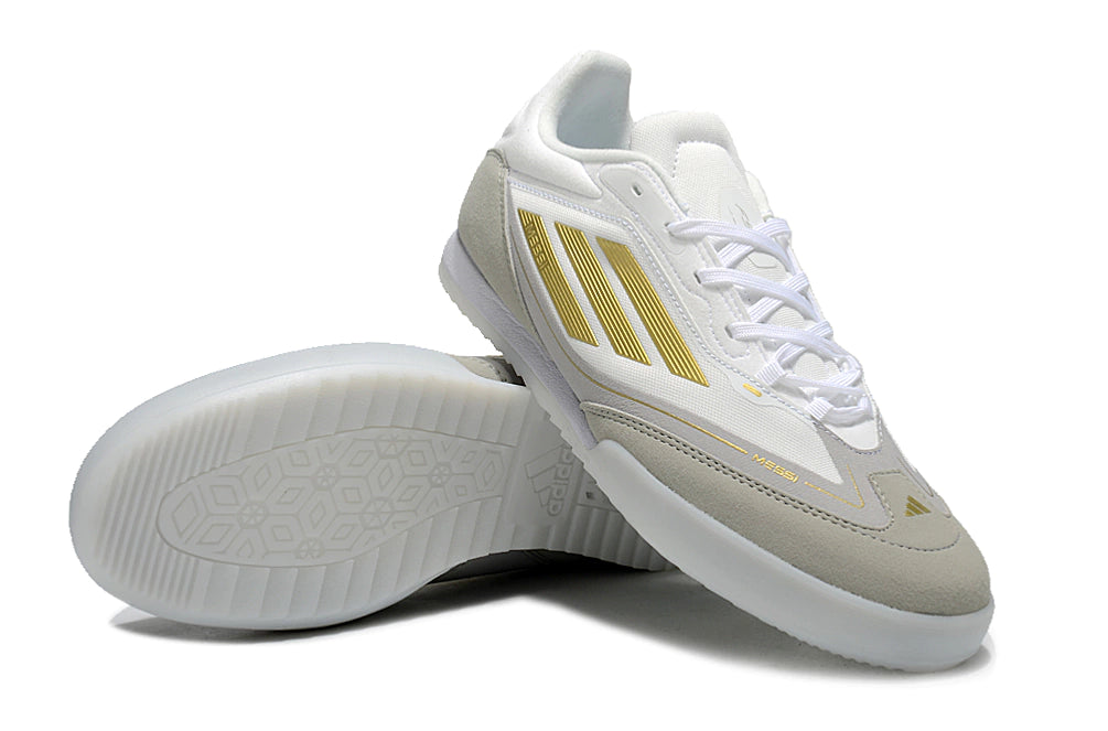 Zapatillas F50 Blanco Dorado.