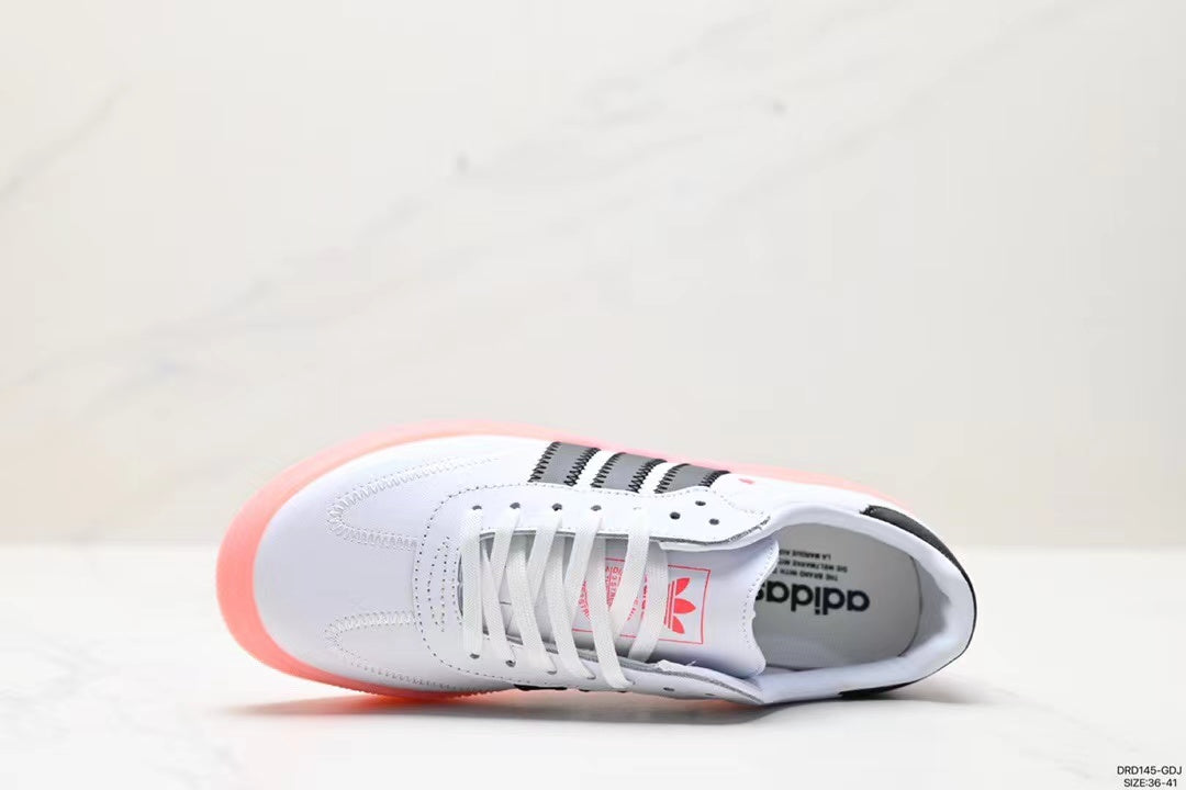 Tenis Samba Plataforma Blanco Rosa.