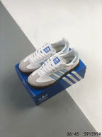 Tenis Samba Blaco Azul Cielo.