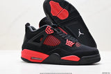 Tenis Jordan 4 Retro Negro Rojo.