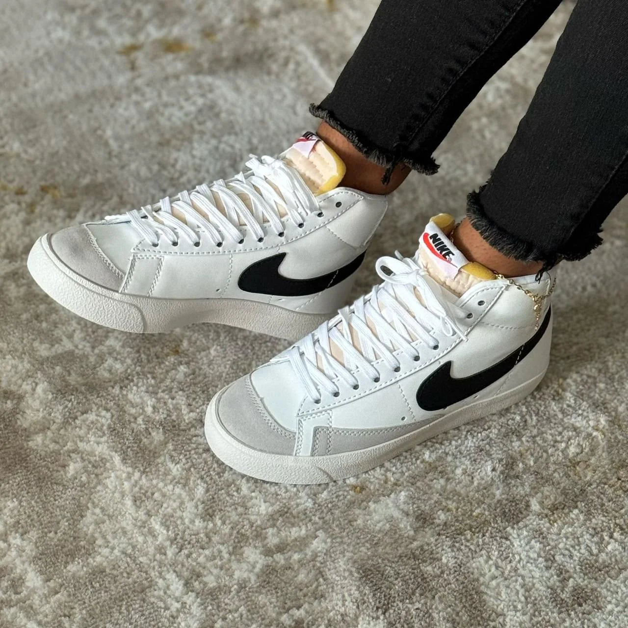Tenis Blazer Low Pataforma Blanco Negro Bota.