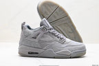 Tenis Jordan 4 Retro Gris Claro.
