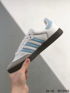 Tenis Samba Blaco Azul Cielo.