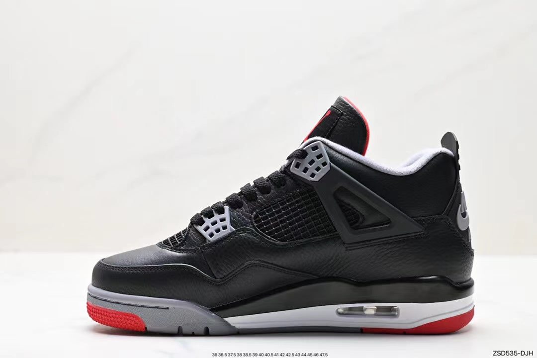 Tenis Jordan 4 Retro Negro Gris.