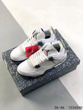 Tenis Jordan 4 Retro Blanco Negro.