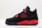 Tenis Jordan 4 Retro Negro Rojo.