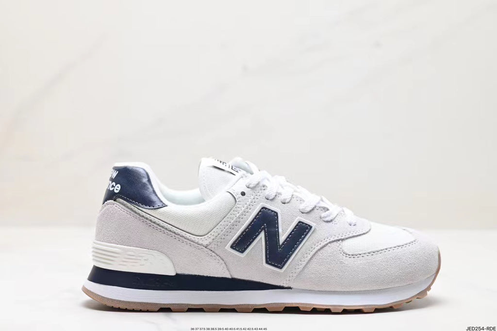 Tenis New Balance 574 Blanco Azul.