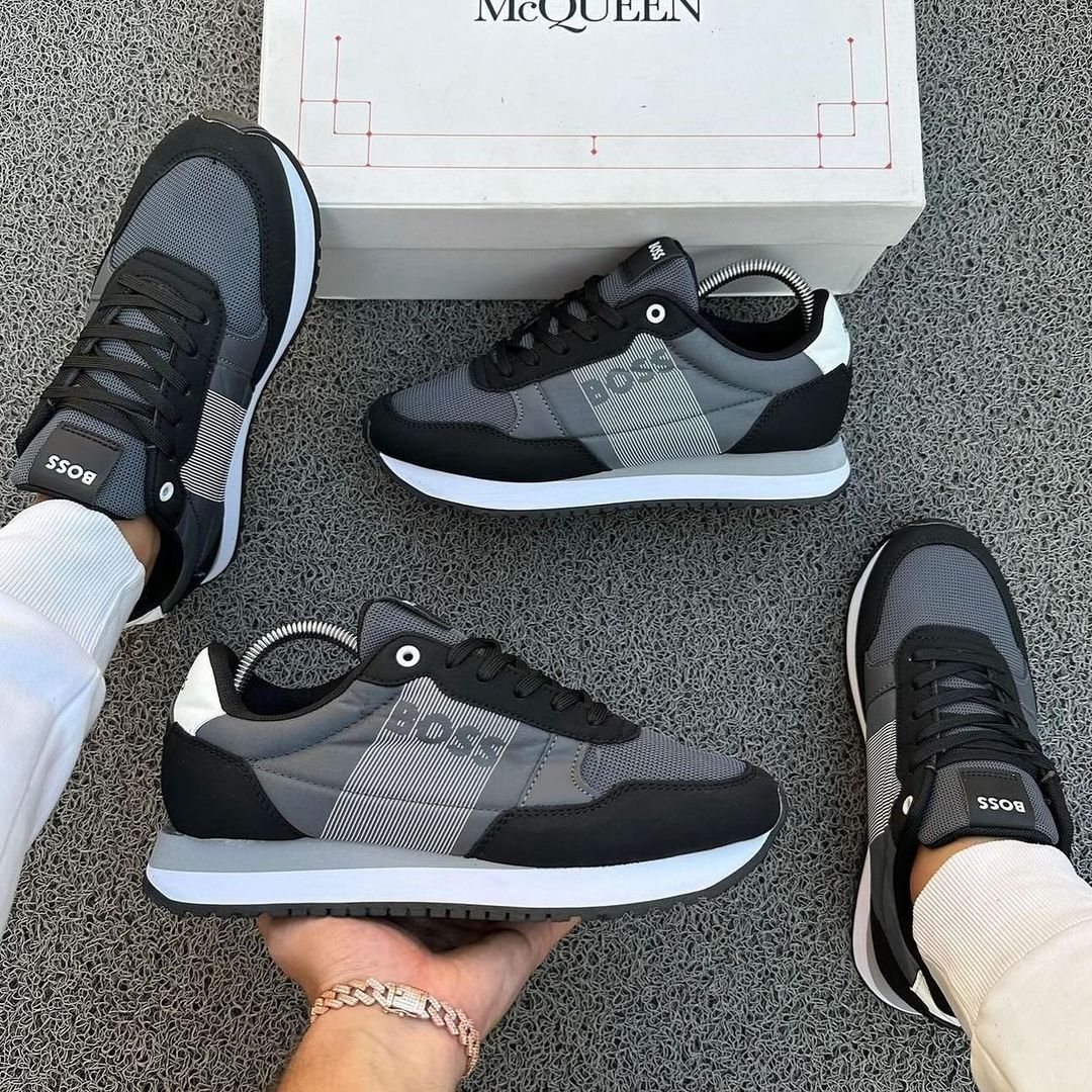 Tenis Boss Negro Gris.