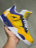Tenis Jordan 4 Retro Amarillos Morado N°8