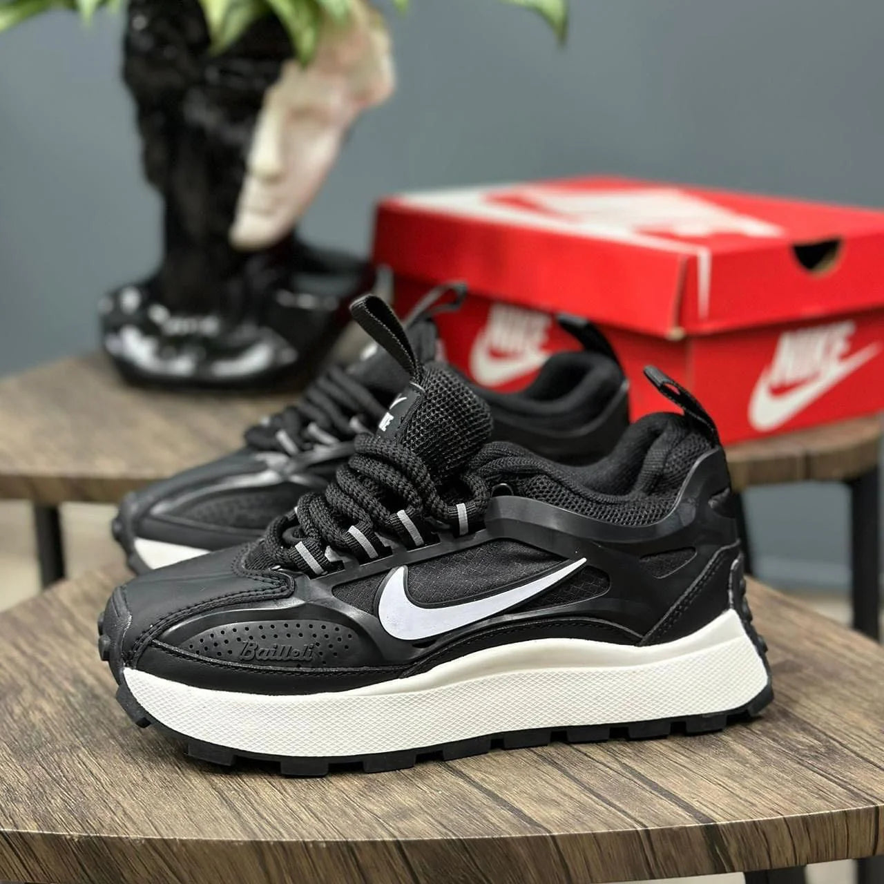 Tenis Air Benelli Negro Blanco.