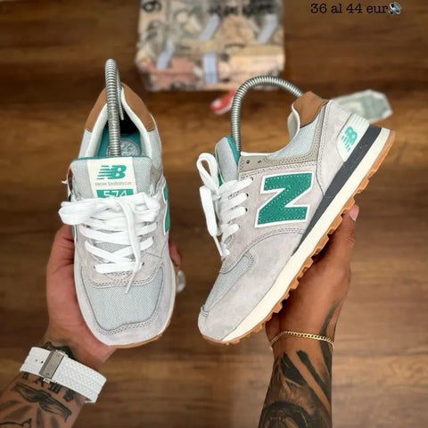 Tenis New Balance 574 Gris Verde.