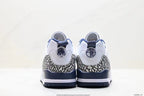 Tenis Jordan Spizike Low Blanco Azul Oscuro.
