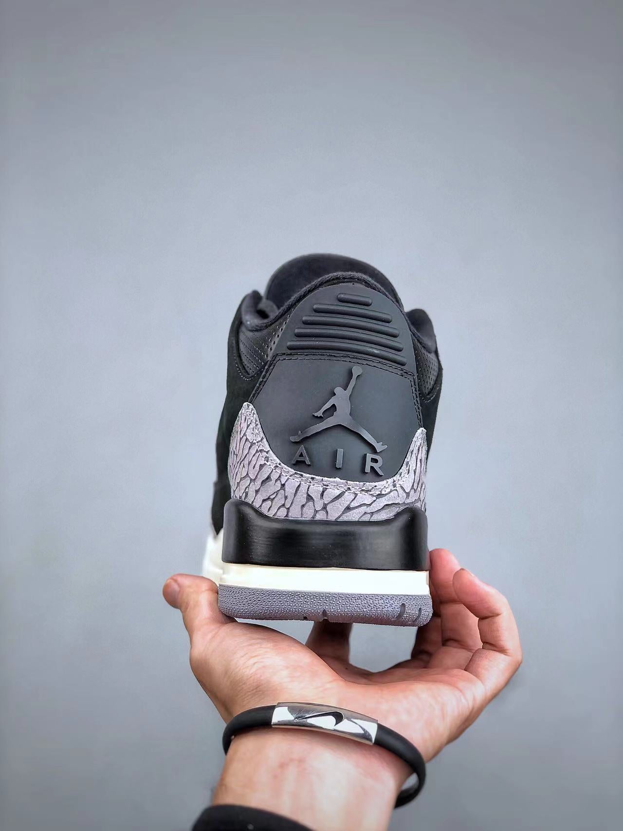 Tenis Jordan 3 Retro Negro Blanco.