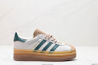 Tenis Gazelle Bold Blanco verde Plataforma.