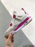 Tenis Jordan 4 Retro Blanco Rosa.