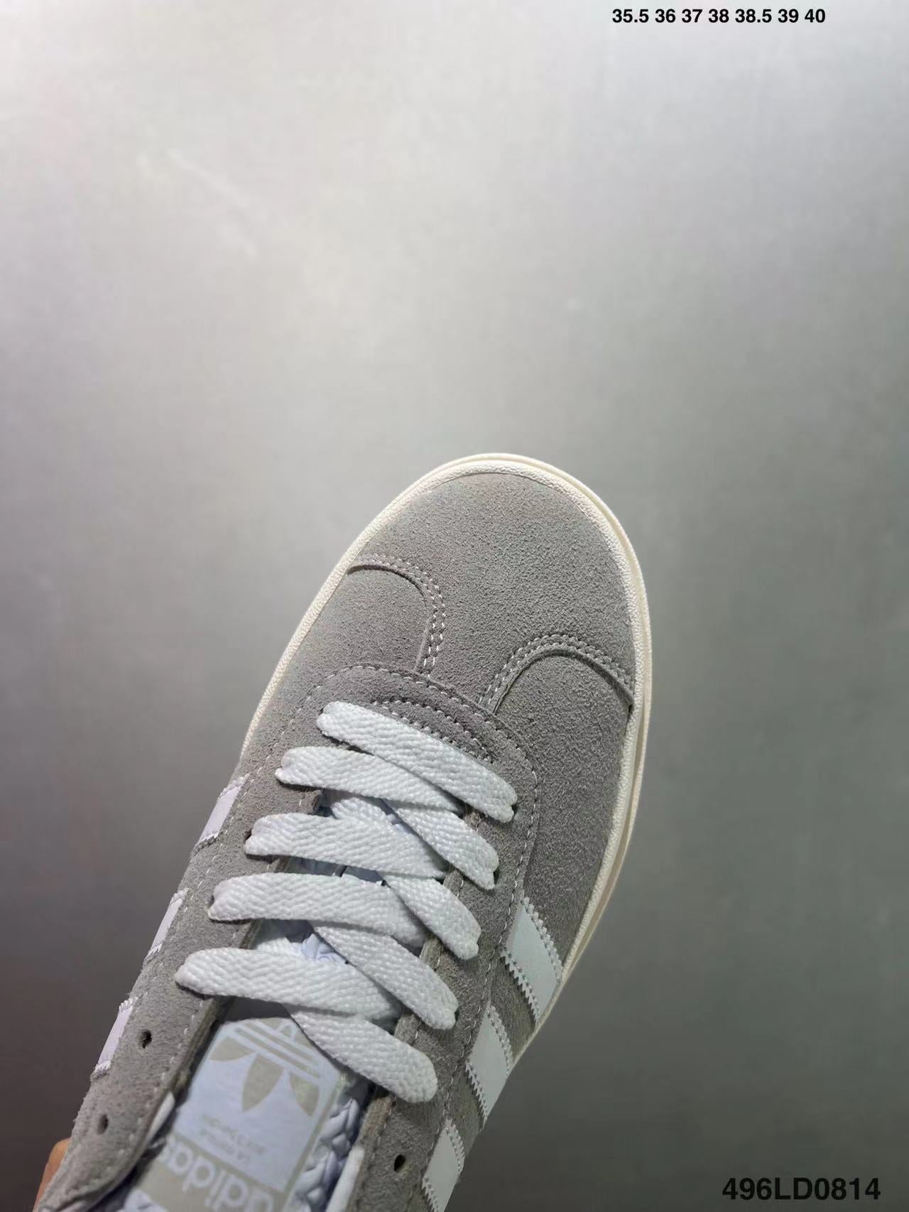 Tenis Gazelle Bold Gris Plataforma.
