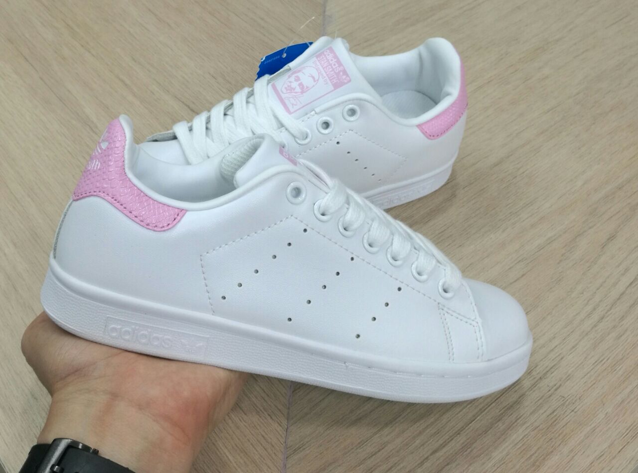 Tenis Stan Smith Blanco Rosa.