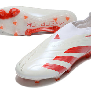 Guayos Predator Accuracy 30 Elite Blanco Rojo Sin Cordon.